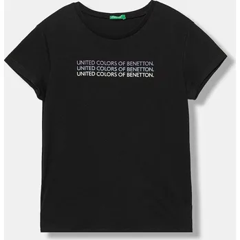 Dětské bavlněné tričko United Colors of Benetton černá barva, 3I1XC10Q1 3I1XC10Q1.G.seasonal 99X, vel. 160