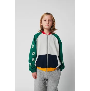 Chlapecká mikina Dětská bavlněná mikina Bobo Choses 225AC052 šedá 09X, vel. 111/122