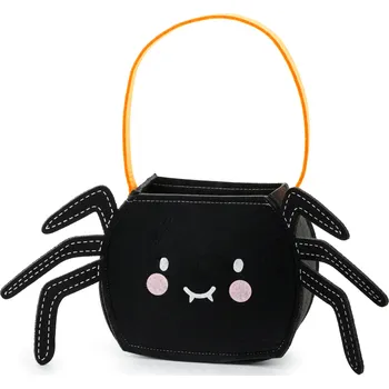 Party dekorace Dětská filcová taška pavouk na Halloween, černá, 35×18×8 cm