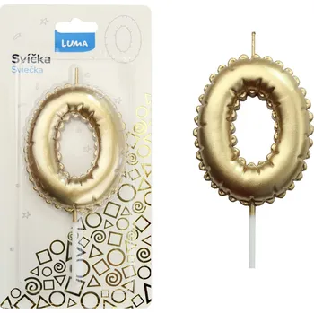 Balónek Majjam Svíčka č. 0 balónek ZLATÝ