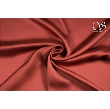 Viskózový satén, cihlový, sartor.cz