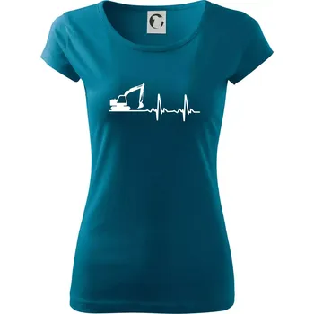 Dámské tričko EKG bagr - Dámské triko Pure - XS ( Petrolejová )