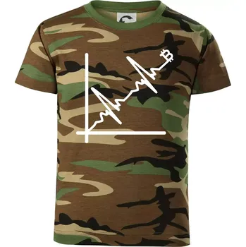 Chlapecké oblečení EKG graf bitcoin - Dětské maskáčové triko - 146 cm/10 let ( Hnědý maskáč )