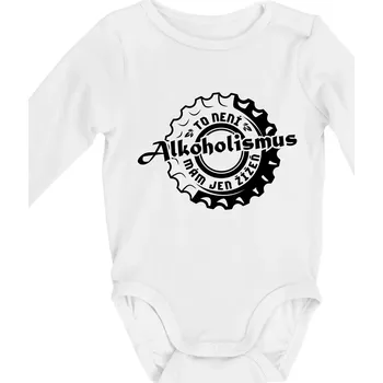 Kojenecký body Alkoholismus pivo - Body kojenecké s dlouhým rukávem - Dlouhý r. do 3 měs ( Bílá )