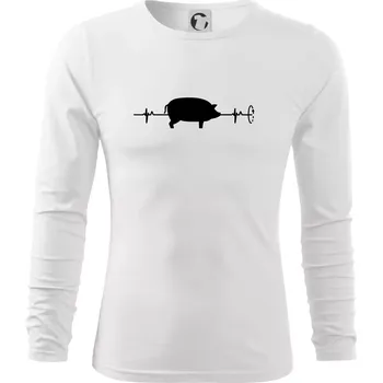 Pánská móda EKG gril - Triko s dlouhým rukávem FIT-T long sleeve - M ( Bílá )