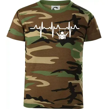 Chlapecké tričko EKG cvičení kruhy - Dětské maskáčové triko - 134 cm/8 let ( Hnědý maskáč )