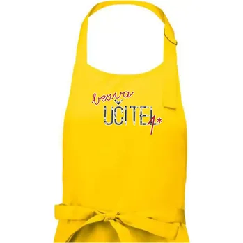 Kuchyňská zástěra Bezva učitel tužka - Pánská zástěra na vaření - Univerzální velikost ( Žlutá )