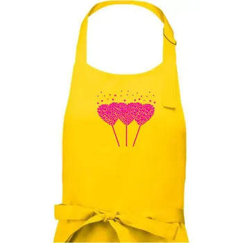 Kuchyňská zástěra Srdce balónky - Dámská zástěra na vaření - Univerzální velikost ( Žlutá )