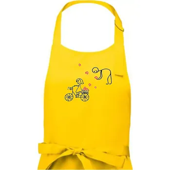 Kuchyňská zástěra Láska kolo - Pánská zástěra na vaření - Univerzální velikost ( Žlutá )