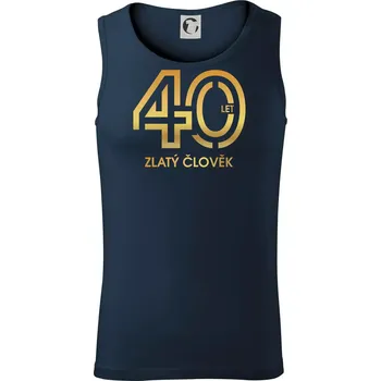 40 let zlatý člověk - Tílko pánské Core - L ( Námořní modrá (velmi tmavá - téměř černá) )