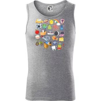 Obrázková abeceda - Tílko pánské Core - L ( Tmavě šedý melír )