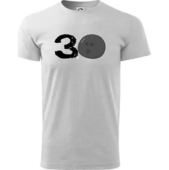 Bowling kulaté narozeniny 30 - Triko extra velké (5-8XL) - 7XL ( Světlešedý Melír )