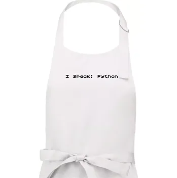 Kuchyňská zástěra I Speak Python - Dámská zástěra na vaření - Univerzální velikost ( Bílá )