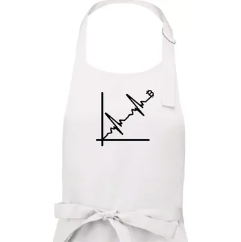 Kuchyňská zástěra EKG graf bitcoin - Dámská zástěra na vaření - Univerzální velikost ( Bílá )