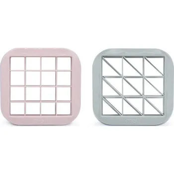 Dětská domácnost Melii Vykrajovač na sendviče 2 ks - čtverec a trojúhelník Růžový/šedý