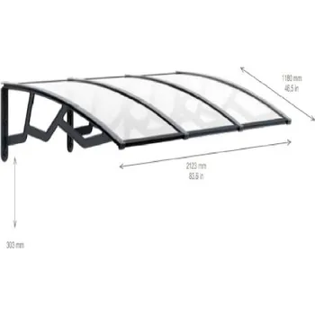 Stříška nad vchodové dveře Artplast Vchodová stříška 120x210cm, čirá