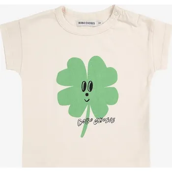 Chlapecké tričko Dětské bavlněné tričko Bobo Choses Lucky Clover 225AB032 bílá 00X, vel. 80