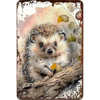 Plechová cedule BAF Nástěnná kovová cedule Ježeček 30 x 20 cm