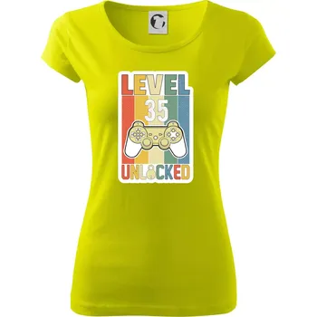 Dámské tričko Gaming narozeniny 35 - Dámské triko Pure - S ( Limetková )