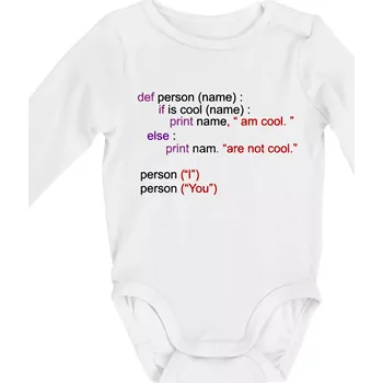 Kojenecký body Python I am cool, You are not cool - Body kojenecké s dlouhým rukávem - Dlouhý r. 3-6 měs ( Bílá )