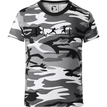 Chlapecké tričko EKG šerm - Dětské maskáčové triko - 104-110cm / 3-4 roky ( Šedý maskáč )