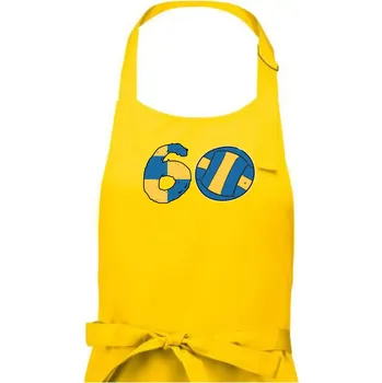 Kuchyňská zástěra Volejbal kulaté narozeniny 60 - Pánská zástěra na vaření - Univerzální velikost ( Žlutá )