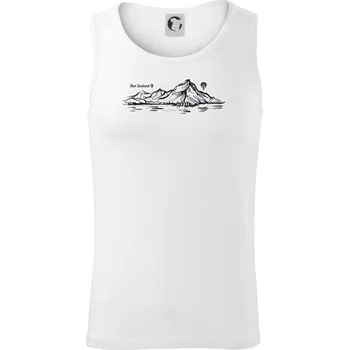 Nový Zéland nápis a hory Aoraki - Mount Cook - Tílko pánské Core - XL ( Bílá )