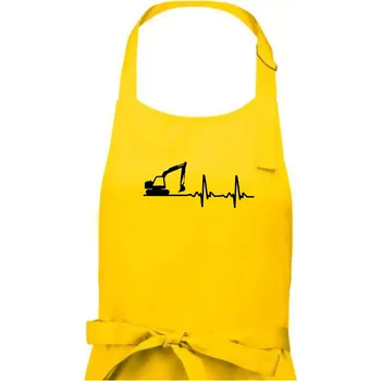 Kuchyňská zástěra EKG bagr - Dámská zástěra na vaření - Univerzální velikost ( Žlutá )