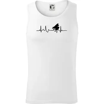 Piano ekg - křídlo - Tílko pánské Core - L ( Bílá )