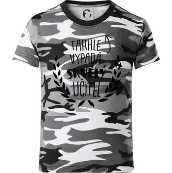 Chlapecké tričko Takhle vypadá skvělý učitel - Dětské maskáčové triko - 146 cm/10 let ( Šedý maskáč )