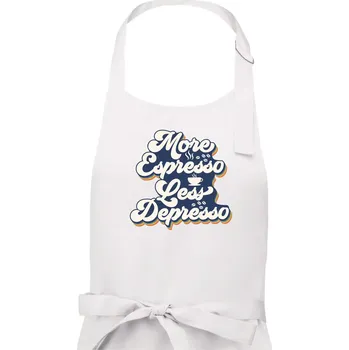 Kuchyňská zástěra More espresso less depresso - Pánská zástěra na vaření - Univerzální velikost ( Bílá )