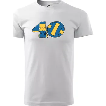 Pánské tričko Volejbal kulaté narozeniny 40 - Triko extra velké (5-8XL) - 6XL ( Bílá )