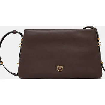 Kabelka Kožená kabelka Pinko hnědá barva, 105161 A0QO 105161.A0QO 89X, vel. ONE SIZE