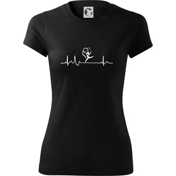 Dámské tričko EKG moderní gymnastika stuha - Dámské Fantasy sportovní (dresovina) - XL ( Černá )