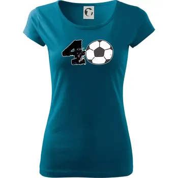 Dámské tričko Fotbal kulaté narozeniny 40 - Dámské triko Pure - S ( Petrolejová )
