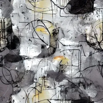 Úplet, Popraskaná šedobílá se žlutou (E) (Top kvalitní úplet Bella digitisk)