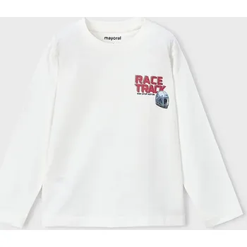 Oblečení a móda Dětské bavlněné tričko s dlouhým rukávem Mayoral 4084.5D.Mini.9BYA béžová 01X, vel. 122