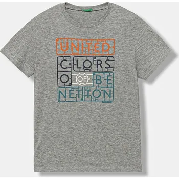 Dětské bavlněné tričko United Colors of Benetton 3I1XC10Q4.G.seasonal šedá 09X, vel. 120