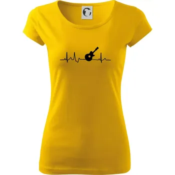 Dámské tričko EKG akustická kytara - Dámské triko Pure - S ( Žlutá )