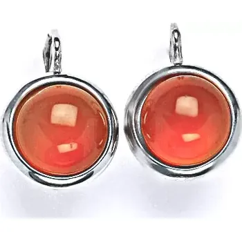 Náušnice Stříbrné náušnice, přírodní kámen karneol - NK 1452 (karneol 10 mm)