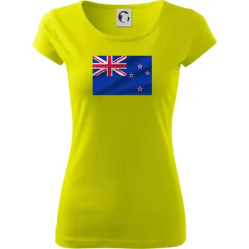 Dámské tričko Nový Zéland fotka vlajky - Dámské triko Pure - M ( Limetková )