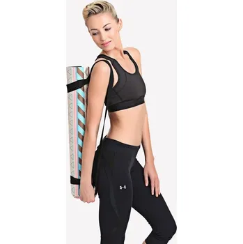 podložka na cvičení Floppy Mandala Oriental černá - jóga podložka 178 x 61 x 0,35 cm