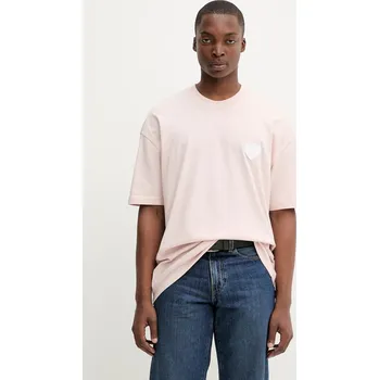 Pánské tričko Bavlněné tričko AllSaints LOVER pánské, růžová barva, s aplikací, M041JC 03X, vel. XL