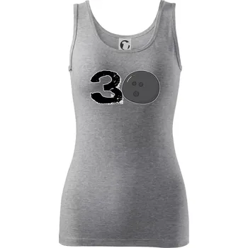 Dámské tričko Bowling kulaté narozeniny 30 - Dámské tílko - M ( Tmavě šedý melír )