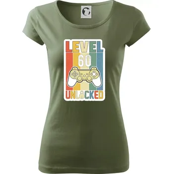 Dámské tričko Gaming narozeniny 60 - Dámské triko Pure - XL ( Khaki )