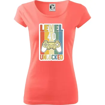 Dámské tričko Gaming narozeniny 40 - Dámské triko Pure - XS ( Korálová )