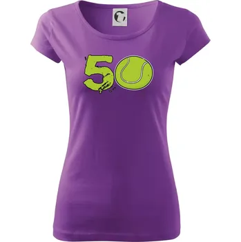 Dámské tričko Tenis kulaté narozeniny 50 - Dámské triko Pure - XS ( Fialová )