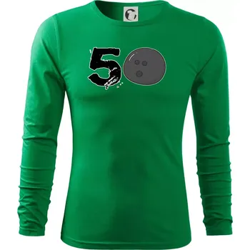 Pánské oblečení Bowling kulaté narozeniny 50 - Triko s dlouhým rukávem FIT-T long sleeve - S ( Středně zelená )