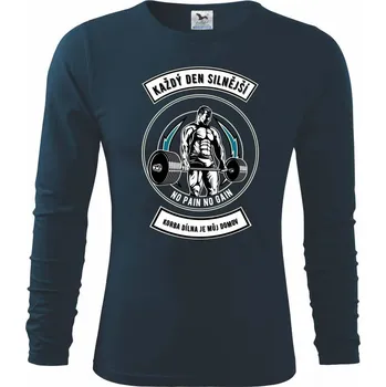 Pánské oblečení Každý den silnější - Triko s dlouhým rukávem FIT-T long sleeve - M ( Královská modrá )