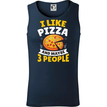 I like pizza and maybe 3 people - Tílko pánské Core - S ( Námořní modrá (velmi tmavá - téměř černá) )